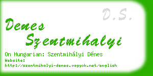 denes szentmihalyi business card